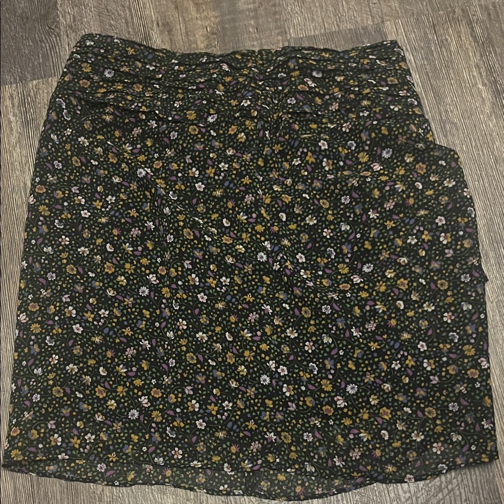 Zara Black Floral Mini Skirt